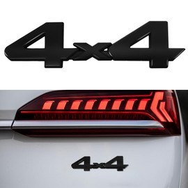 QZTYTY 4x4 Emblem Sticker, Metal Car Emblems, 3D Fender Badge Decal Car Sticker, Universal 4X4 Emblem Badge 3D Logo Car Exterior Accessories Fit for SUVs Trucks Pickups (4X4, Black)