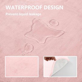 Tuffeel Waterproof Dog Blankets, Washable Pee Proof Pet Blanket for Couch, Soft Reversible Puppy Throw Furniture Protector Cover for Bed Sofa-52"x82",Pink+Cream