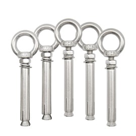 Hocansen 5Pcs Concrete Eye Bolt M8x90mm Expansion Eyebolt Eye Nut Screw with Ring Expansion Screw Anchor Lifting Ring Stainless Wall Closed Hook Anchors for Engineering (PZ/M8*90)
