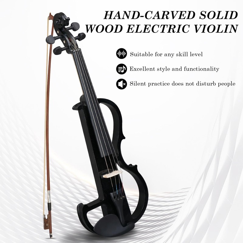 Ktaxon Full Size Electric Violin, 4/4 Acoustic Silent Electric Violin