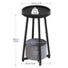 HOOBRO Small Round Side Table, 2-Tier Round Sofa End Table,