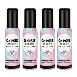 OOPSIE POOPSIE Lavender Escape Before & After You Go Toilet Spray 2oz 4-Pack Gift Set - Portable Odor Eliminator