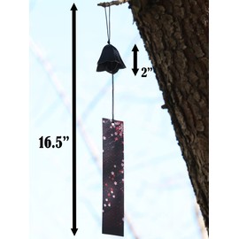 A.F.N.A.L Campana de viento japonesa de hierro fundido para exteriores, adorno para jardín, patio y balcón, decoración de campana de viento de metal colgante, colgante de bendición de campanillas de viento y atrapador de viento de PVC, flor de genciana
