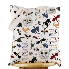 KEYCHIN Fourth Wing Tote Bag Dragon Rider Inspired Gifts Xaden And Violet Reusable Grocery Bag Empyrean Bookish Gifts, Fourth Wing Tb, M