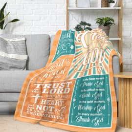 EluteFpme Christian Gifts for Women, Religious Gifts for Women, Gifts for Christian Women Blanket, Baptism Gifts for Girl, Inspirational Prayer Throw Blanket, Bible Verse Flannel Blanket 60"x40"