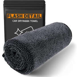 Flash Detail Towel, Black Extra Large 28"X36"Professional Microfiber Car Drying Towel,No Scratch Ultra Absorbent Drying Cloth,for Automotive Detailing Cleaning Accessories Interior and Exterior Wash