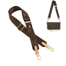 Multi Pouchette Accessories Adjustable Strap, Crossbody Purse Straps Replacement, Wide Women Bag Shoulder Strap (Coffee)
