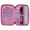 CARTOON 44 Pcs Multi Compartment Pencil Case with 3 Zippers