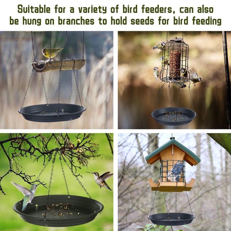 Briwooody 2 Sets 12.8'' Bird Seed Catcher Tray Platform Bird