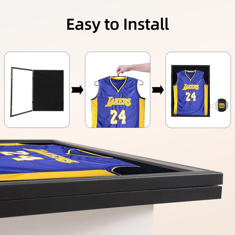 Large Jersey Frame Display Case, Sturdy and Durable Shadow Box