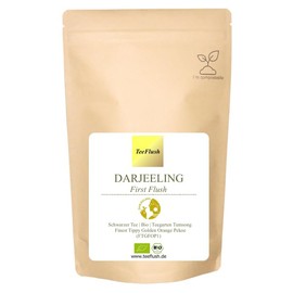 Spitzen - Darjeeling First Flush Bio, Ernte 2025, Flugtee, FTGFOP1, 500g, Schwarztee lose, Teegarten Tumsong, Geschmack vollblumig, fruchtig, spritzig, hocharomatisch