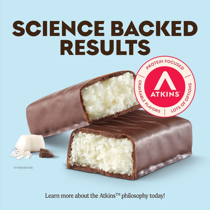 Atkins Endulge Chocolate Coconut Flavored Snack Bar, 1g Sugar, 12g