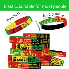 60pcs Black History Gift Month Bulletin Board Bookmarks and Rubber Bracelets Black History Month Decor African American Wristbands for Classroom Office Party Supplies (30 Bracelet and 30 Bookmark)