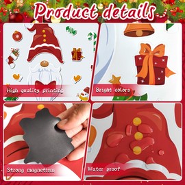MORCART 14pcs Christmas Decoration Magnets Christmas gnome Magnetic Decals Refrigerator Magnets Garage Door Christmas Decals Christmas Party Home Decorations MR1378