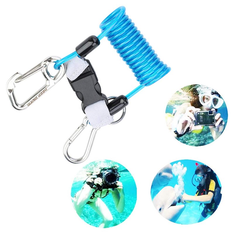 Nylon Webbing Anti-lost Snappy Coil for Photography (Blue)