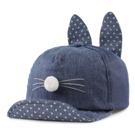 Peecabe Baby Baseball Cap Toddler Infant Boys Girls Sun Hat Cute Animals Breathable Cap (Navy Rabbit, 3-12 Months)