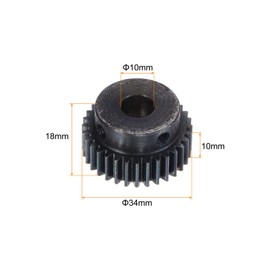 sourcing map Set of 2 1Mod 32T Sprockets 10 mm Bore Hardened Steel Engine Rack Spur Gear with Step for RC Car Truck Buggy Transmission Drive