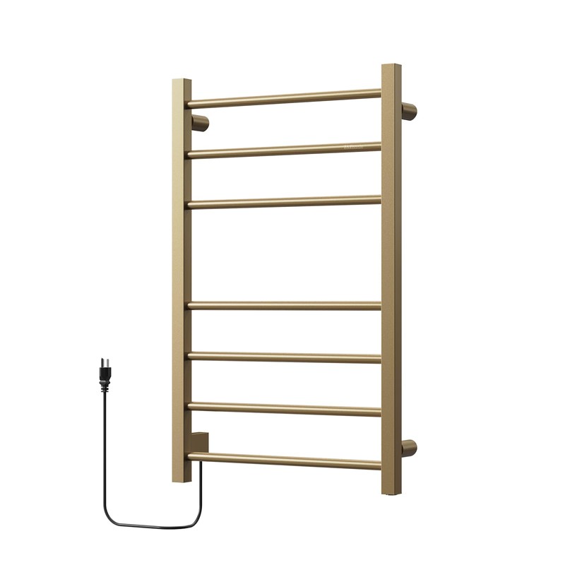 Z&Zhanle Electric Heated Towel Rack, Gold Finish, Wall Mounted Bathroom