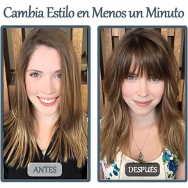 2 Extensión de Flequillo, Flequillo de Cabello Humano con Clip para Mujer Pelo Simulado de Alta Calidad, Más Flequillo y Patillas Más Tupidos(Marrón Oscuro)