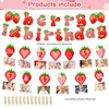 Strawberry Berry1st Birthday Photo Banner,Cupcake toppers,Hanging Swirls for Newborn to
