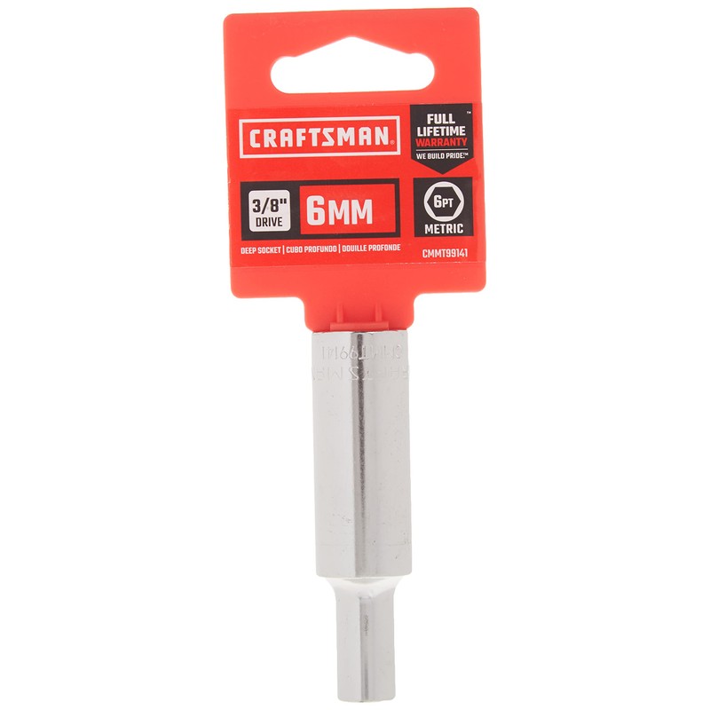 CRAFTSMAN Deep Socket, Metric, 3/8-Inch Drive, 6mm, 6-Point (CMMT99141)
