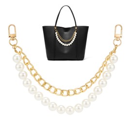 ZOOEASS 1Pcs Pearl Purse Chain Charms for Handbags Wallet Crossbody Bag Strap Extender Chain Women Bag Decoration Accessories(Style3(1PCS)-Gold)