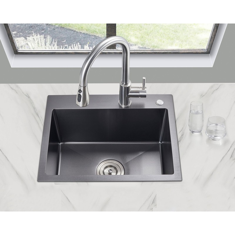 MENATT Commercial 22 X 18 Inch Drop in Single Bowl
