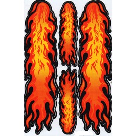 Flames Flame Fire Red orange Color Decal Sticker Tuning Racing Sheet Size: 27 x 18 cm for Car or Motorbike
