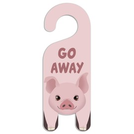 GRAPHICS & MORE Pig Do Not Disturb Plastic Door Knob Hanger Sign - Go Away
