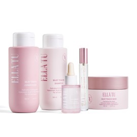 Ellatu Goddess Hair Kit - Complete Routine for All Hair Types - Includes Shampoo, Conditioner, Mask, Serum, & Fragrance - Hydrating, Nourishing, & Strengthening Formula