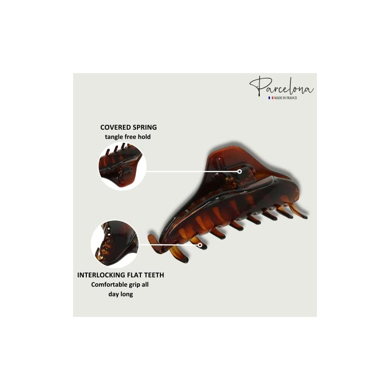 Parcelona French Boss Thin and Narrow Medium Tortoise Shell Covered