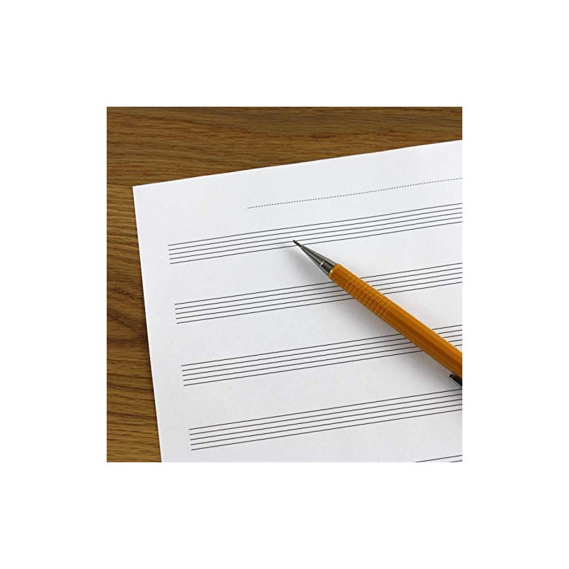 A4 Manuscript Music Paper Single Stave Staff - 30 Loose-Leaf