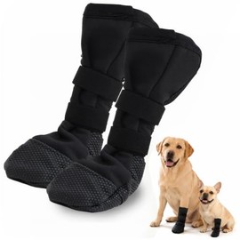 Paquete de 2 botas protectoras de recuperación para patas con suela antideslizante, botas antilamidos para perros, calzado posoperatorio de poliéster 
