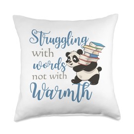 Struggling with words not warmth Ice breaker for Introverts Throw Pillow