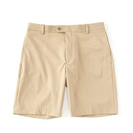 Daniel Cremieux Signature Flat Front Performance 9 Inseam Microfiber Shorts S95HT501 (Khaki 36B, 36)