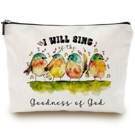 Inspirational Christian Gift - Bible Verse Cosmetic Bag Zipper Pouch - Religious & Encouragement Spiritual Gift for Friend, Teacher, Sister, Mom - Lightweight & Durable