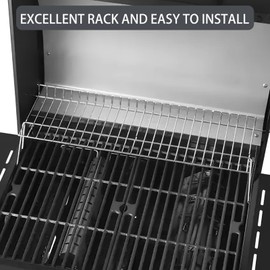 70-01-633 DGF350CSP Warming Rack Grill Replacement Parts for Dyna Glo 2 3 Burner DGH353CRP DGF350CSP-D DGH353CRP-D RMF341CNP Dyna-Glo Top Rack Upper Warming Shelf Swing Away Grate Grill Accessories
