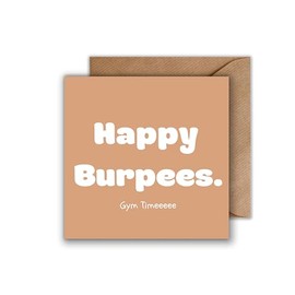 WBdesignz Birthday Card with Envelope - Birthday Card Happy Burpees Birthday Gym Greetings Card Happy Birthday Card Training Gym Card Birthday