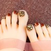 24 Pcs Amber Toenail Nail Tips 3D Decoration Glitter Nails