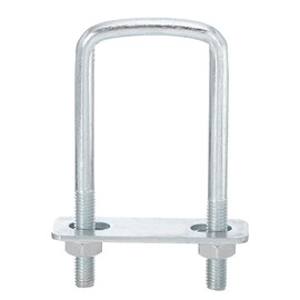 sourcing map Square U-Bolts, 6 Sets 40mm Inner Width 100mm Length M8 Zinc-Plated Carbon Steel U Clamp Bolt with Nuts and Plates, for Boat Trailer