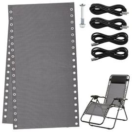 Replacement Fabric for Zero Gravity Chair 21" W x 63“H, Reclining Patio Gravity Chairs Repair Cloth with 4pcs Replacement Cord Laces for Outdoor Lounge Chair (Grey, 21" W x 63“H)