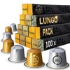Lungo Variety Pack for Nespresso | 100 Test Winning Aluminum