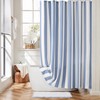 Ohocut Vertical Striped Blue Shower Curtain, Cute Retro Vintage Blue