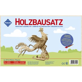 Pebaro 871/2 Phoenix Wooden Kit, 3D Puzzle, Model Kit, Craft with Wood, Wooden Puzzle, Craft Set, Pre-Cut Wooden Board, Includes Emery Paper, Break Out, Put Together, Ready, Gift Idea