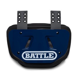 Battle Sports Football Back Plate – Hard Shell Lower Back Protector with Contoured Foam for High-Impact Protection for Youth, Kids and Adults (Navy, Youth)