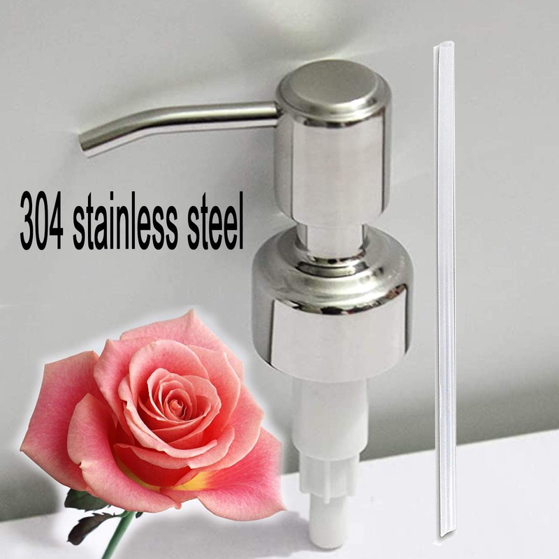 Stainless Steel Liquid Soap Dispenser Pump 2 Pcs Lotion Dispenser