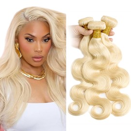 Blonde Bundles Human Hair 613 Body Wave 3 Bundles 16 18 20 inch Double Weft 8A Grade 613 Blonde Body Wave Bundle Human Hair Extensions