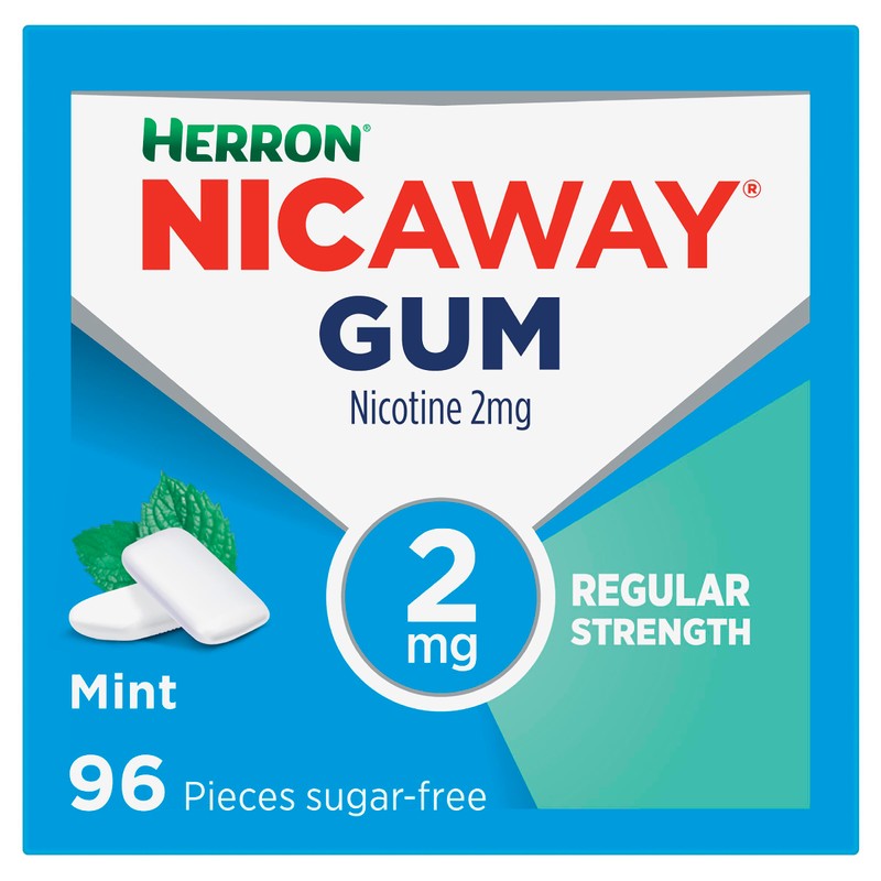 Nicaway 2mg Stop Smoking Mint Gum (Pack of 96)