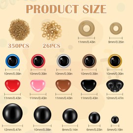 752PCS Safety Eyes and Noses,Colorful Safety Eyes for Crochet Toys with Washers,Craft Doll Eyes and Noses,for Plush Animal, Crochet Toy DIY, Stuffed Doll and Teddy Bear