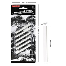 ieron Pack of 6 White Drawing Pencils Compressed Graphite Rods Square Charcoal Pencils for DIY Drawing Crafts, Sketching, Shading, Beginners and Artists